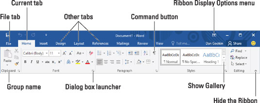 آشنایی با ریبون در مایکروسافت آفیس ورد معرفی قابلیت های Ribbon در Microsoft Office Word 2016 و روش های کار با این برنامه رابط کاربری مانند پنهان کردن اتوماتیک این ابزار و یا نمایش زبانه ها و دستورات در آن